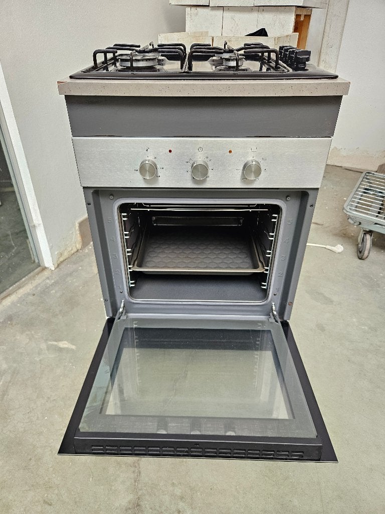 High One gasfornuis + elektrische oven, Ophalen, Gebruikt, Warmhoudplaat, 4 kookzones