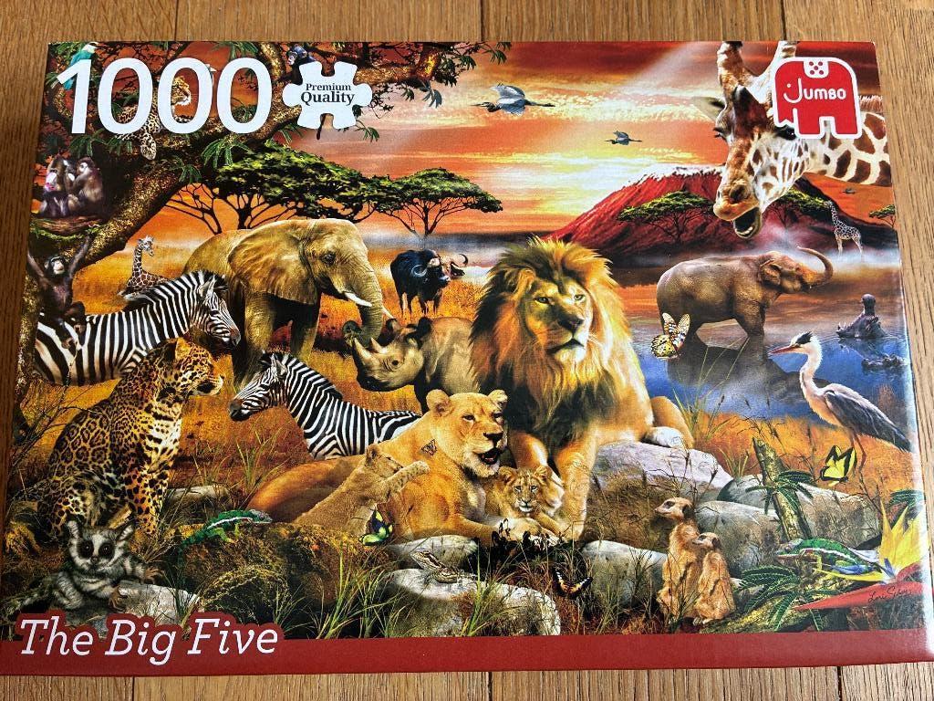 Legpuzzel van 1000 stukjes: The Big Five - Jumbo, Ophalen of Verzenden, 500 t/m 1500 stukjes, Gebruikt, Legpuzzel