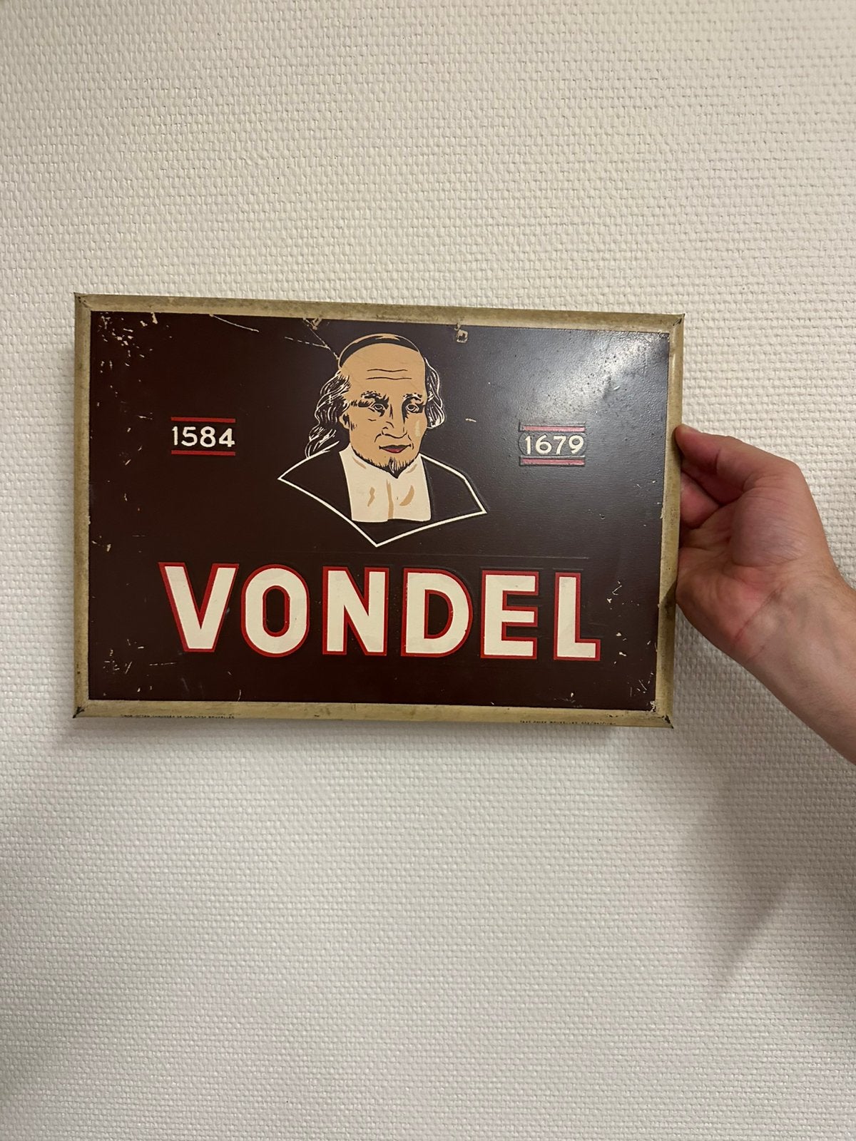 Vondel reclamebord, Verzamelen, Ophalen of Verzenden, Zo goed als nieuw, Reclamebord