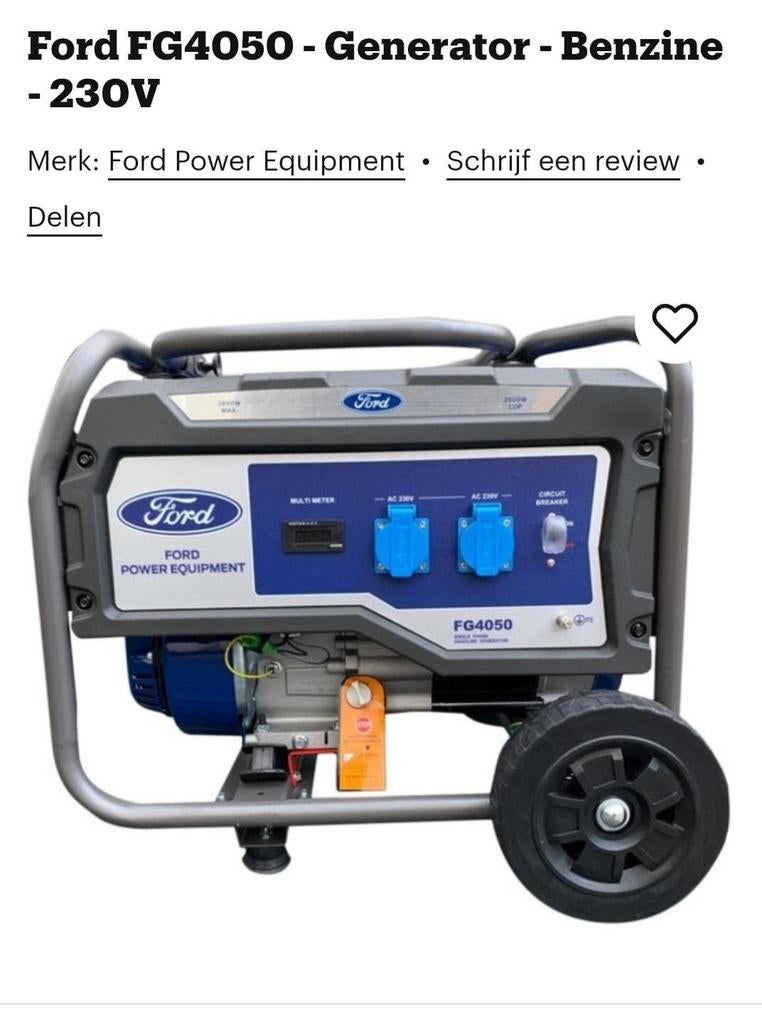 Ford generator op benzine, Doe-het-zelf en Bouw, Aggregaten, Ophalen