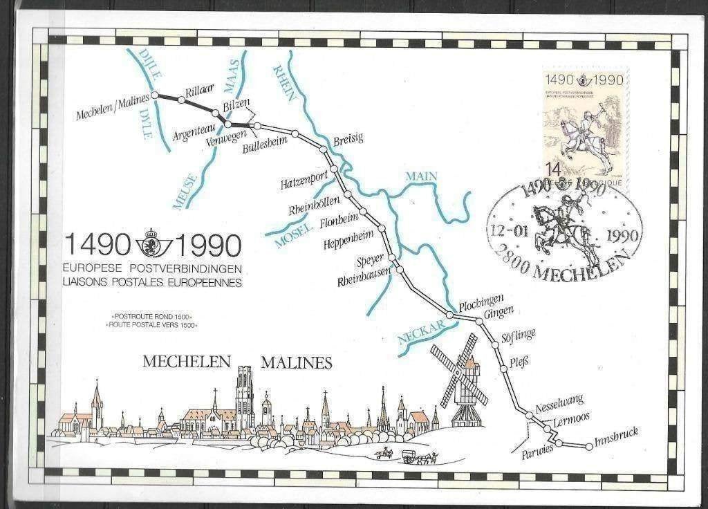 Belgique 1990 - Yvert 2350HK - Innsbruck - Malines (ST), Envoi, Affranchi, Oblitéré