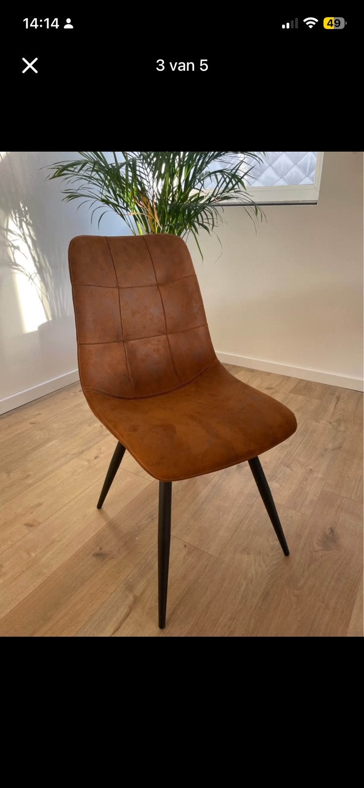 4 chaises en tissu marron, Neuf, Enlèvement, Quatre, Métal