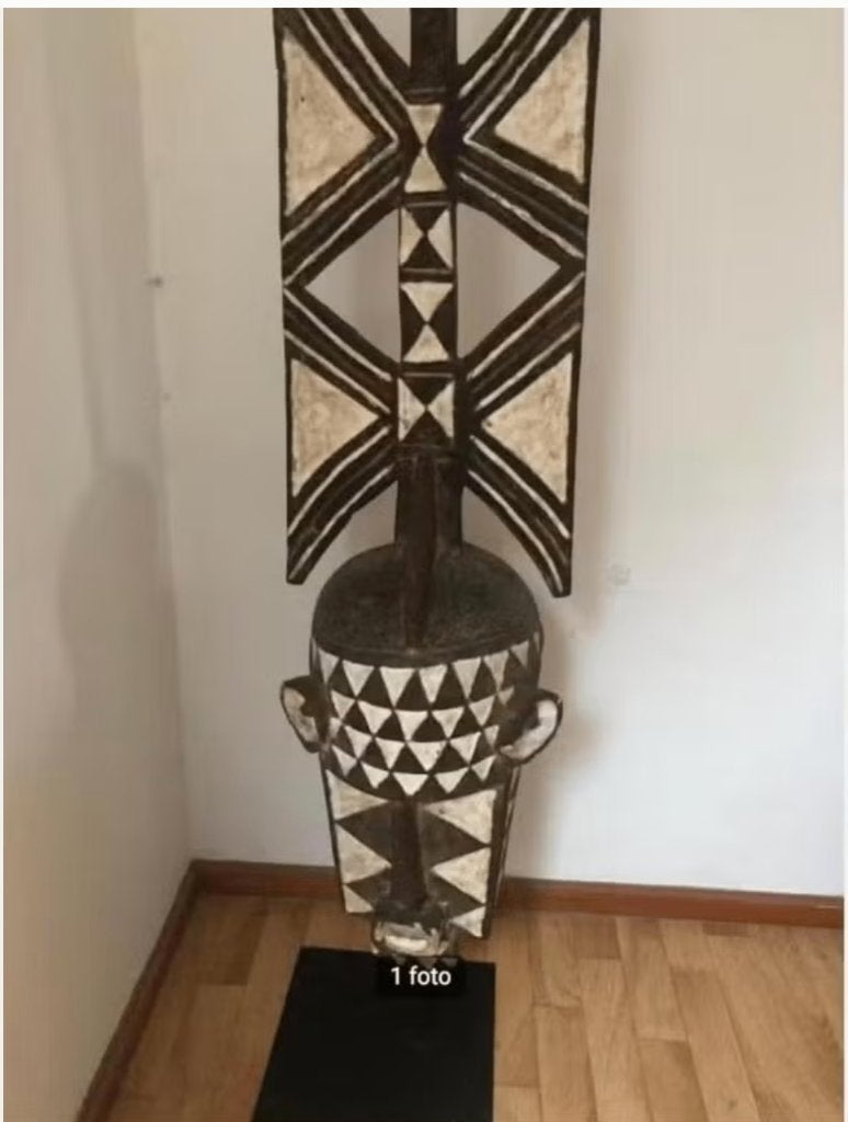 afrikaanns masker, Antiquités & Art, Art | Sculptures & Bois, Enlèvement, Afrique, Masque, Rouge