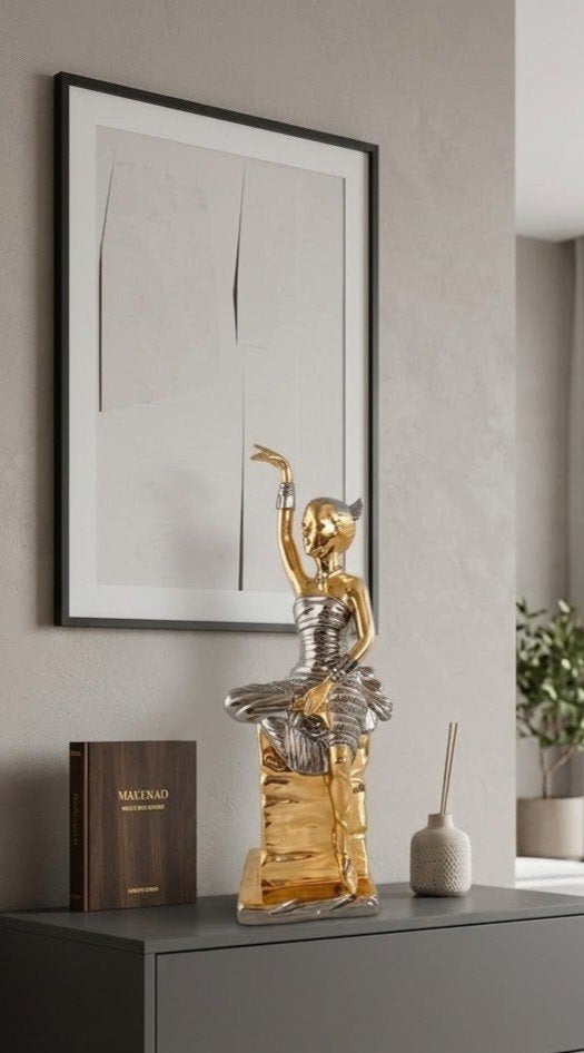 Porseleinen ballerina 24k-verguld. Italië 1980., Antiek en Kunst, Ophalen