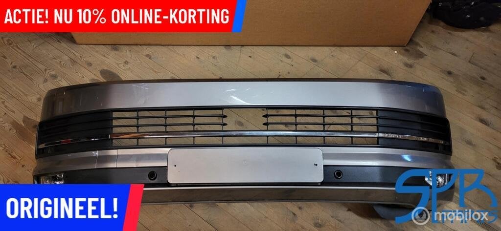 VOORBUMPER VW T6 TRANSPORTER MULTIVAN 7E5807221D LA1W Chroom, Gebruikt, Volkswagen, Ophalen of Verzenden, Volkswagen