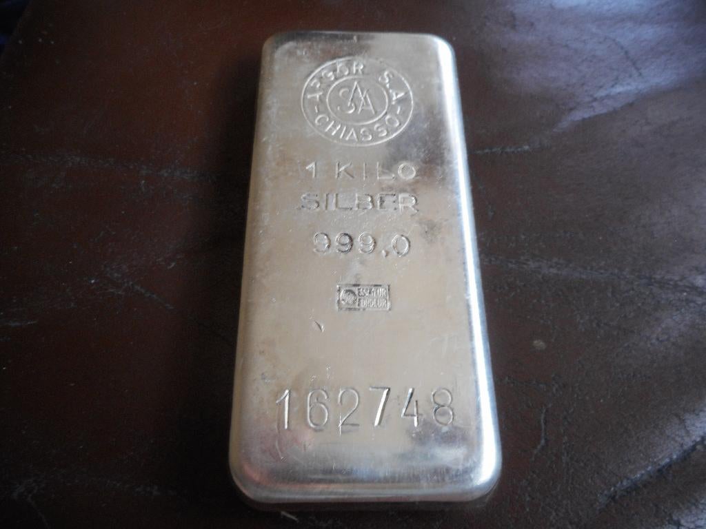 zilver 1 kg baar, Postzegels en Munten, Edelmetalen en Baren, Ophalen, Zilver