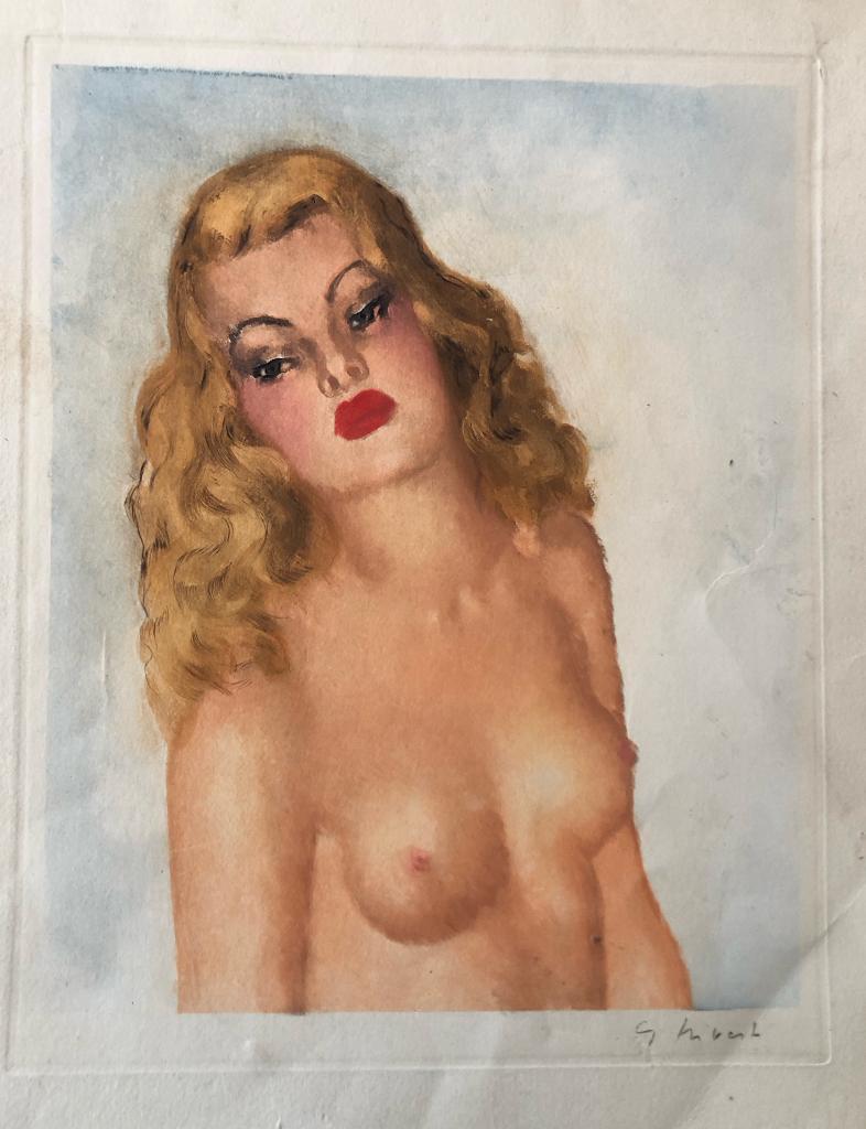 Lithografie G. Mival: "Gisèle" 1940, Antiek en Kunst, Ophalen of Verzenden