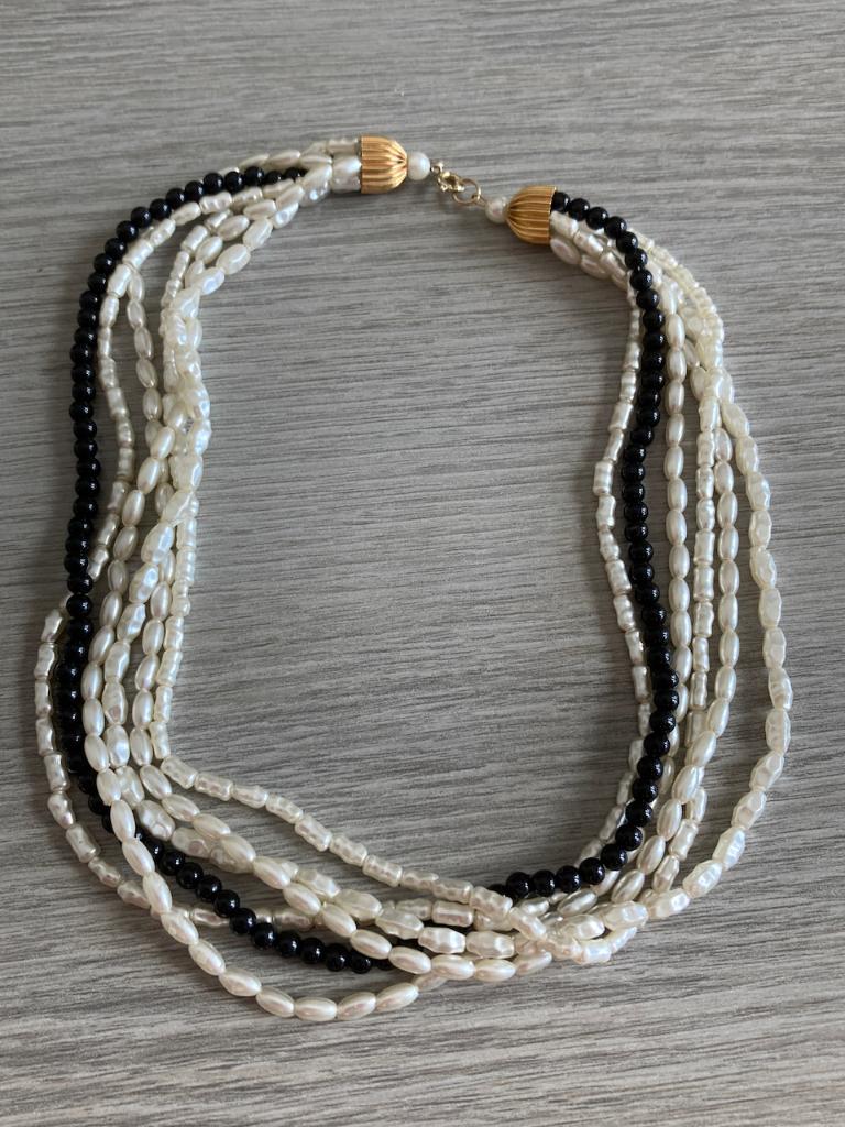 Fantasieketting met steentjes. Perfecte staat, Bijoux, Sacs & Beauté, Colliers, Enlèvement ou Envoi, Comme neuf, Blanc, Pierre ou Minéral