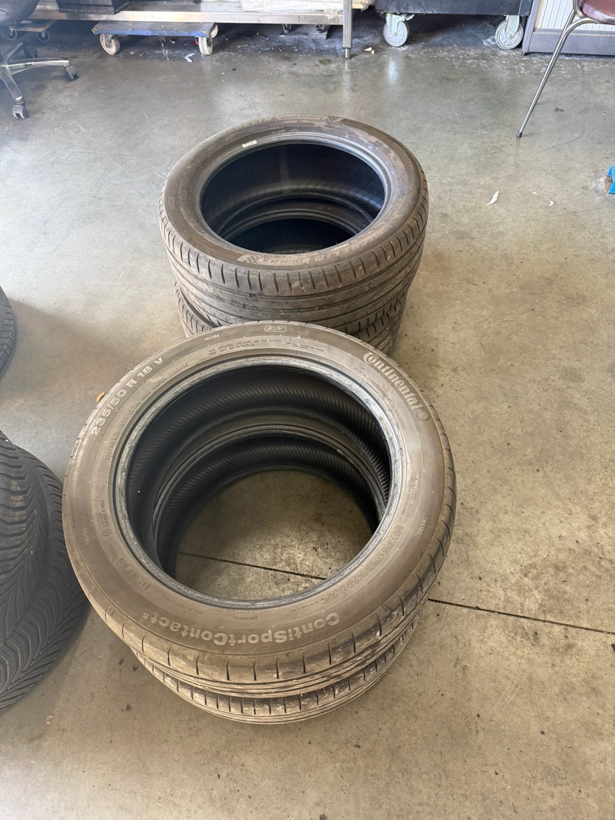 Pneus Michelin Pilotsport 4 et Continantal 235/50/18, Pneus été, Enlèvement, Autre, Pneu(s)