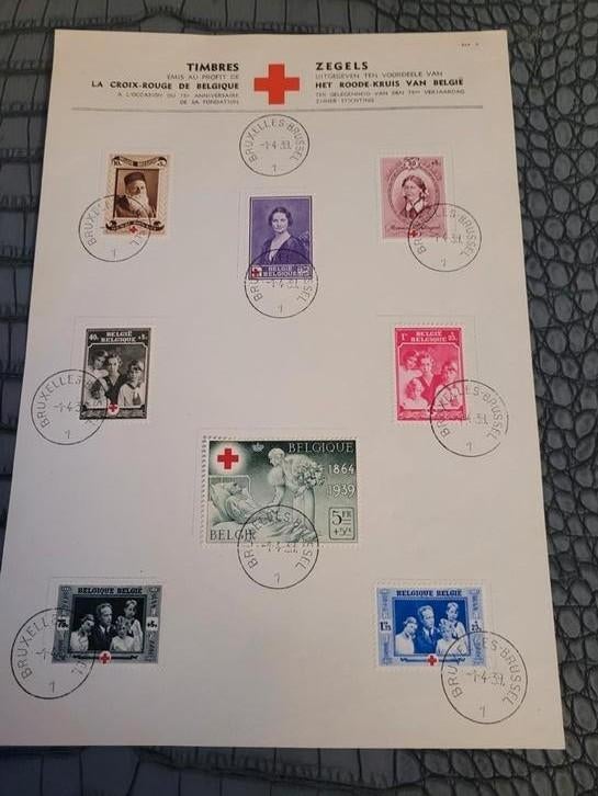 Set van 8 Belgische postzegels. Rode Kruis 1939, Postzegels en Munten, Postzegels | Europa | België, Verzenden
