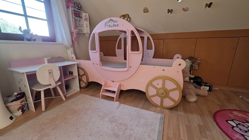 Roos Prinsessenbed (90 x 200), Ophalen, 85 tot 100 cm, Gebruikt, Lattenbodem
