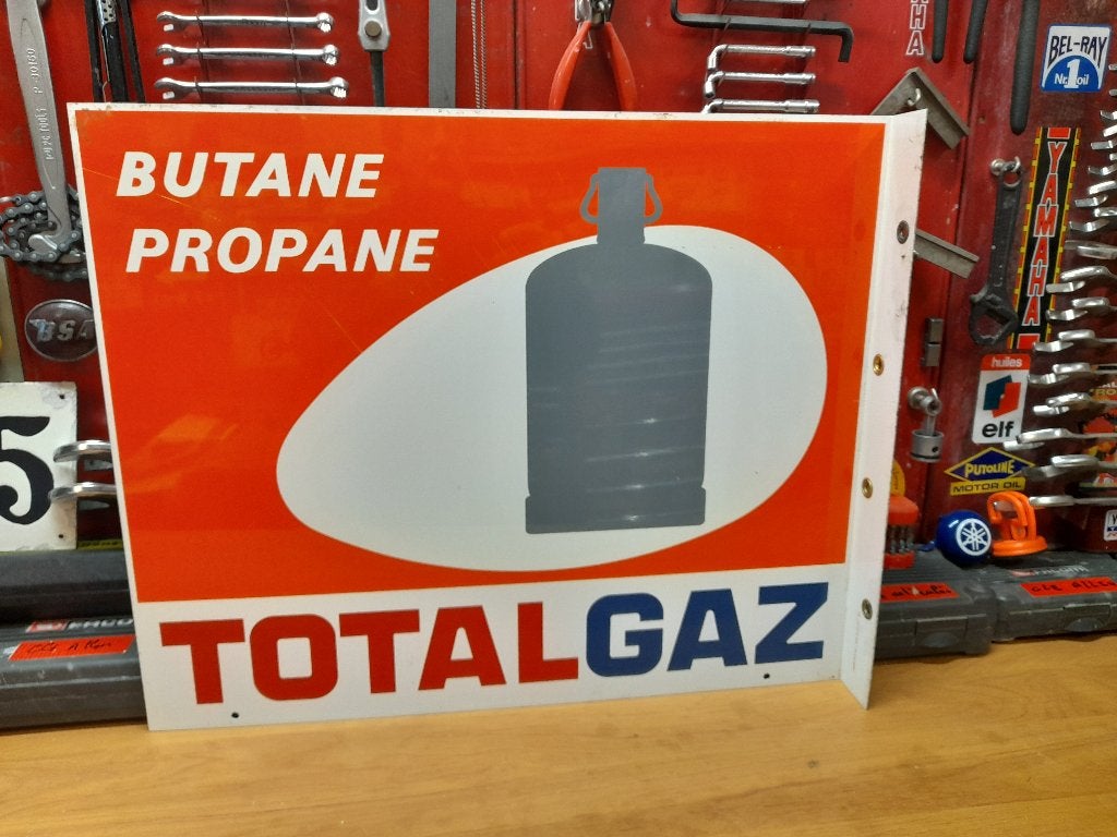 ancienne plaque metal total gaz butane propane, Collections, Enlèvement ou Envoi, Utilisé, Autres types