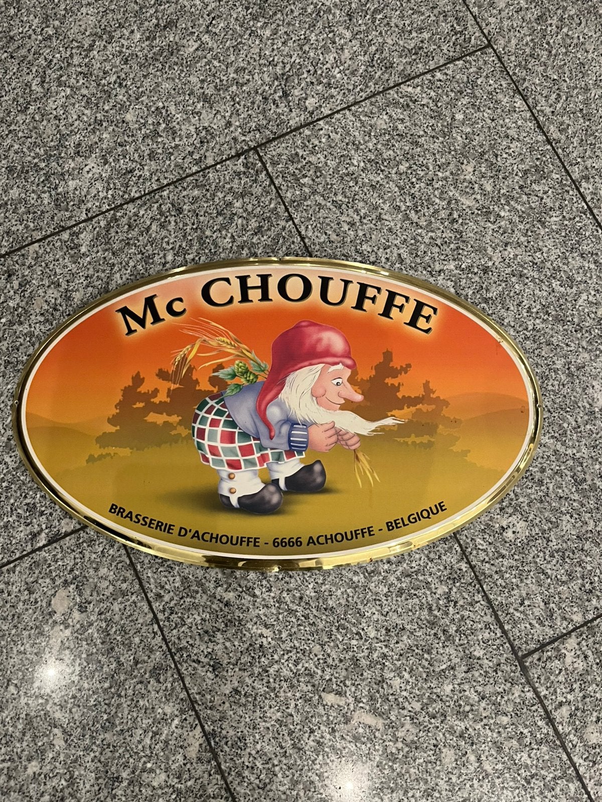 Plaque Mc Chouffe, Enlèvement, Comme neuf