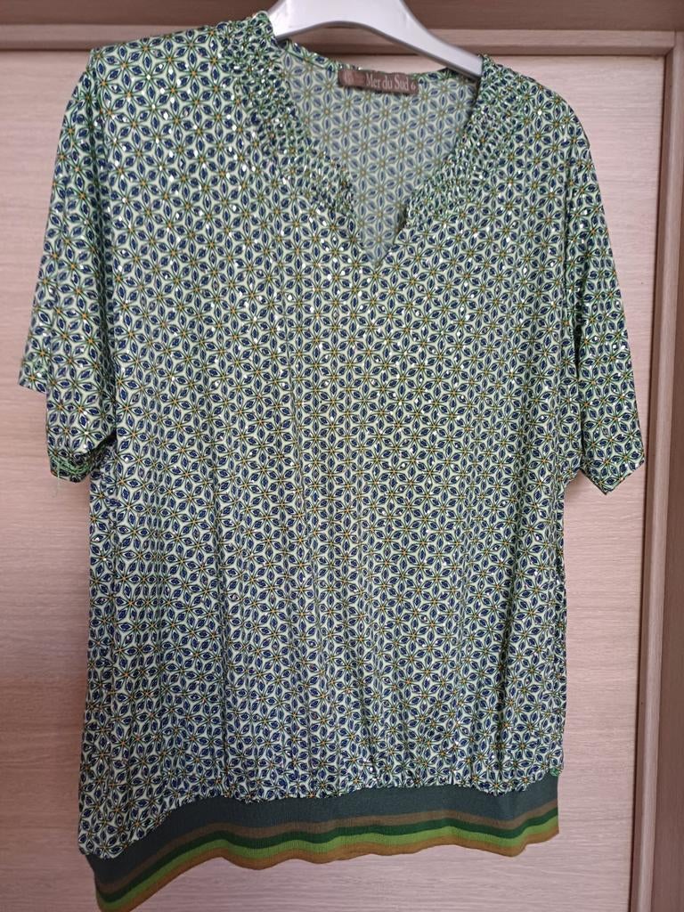 T-shirt groen Mer du Sud Mt 6 (48/50), Kleding | Dames, Maat 46/48 (XL) of groter, Mer Du Sud, Ophalen of Verzenden, Zo goed als nieuw