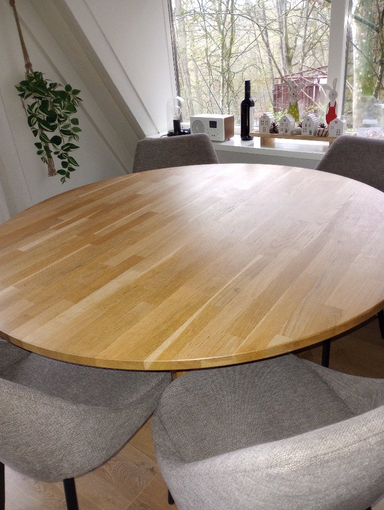 Ronde eettafel voor 5-6 personen. Diameter 130cm, 100 à 150 cm, Cinq personnes ou plus, Rond, 100 à 150 cm