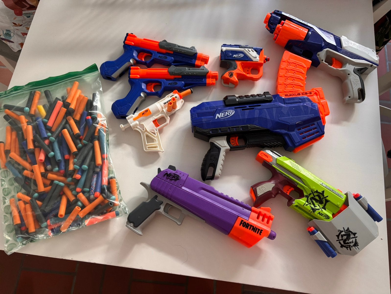 Lot nerf geweren met kogels, Ophalen of Verzenden, Gebruikt