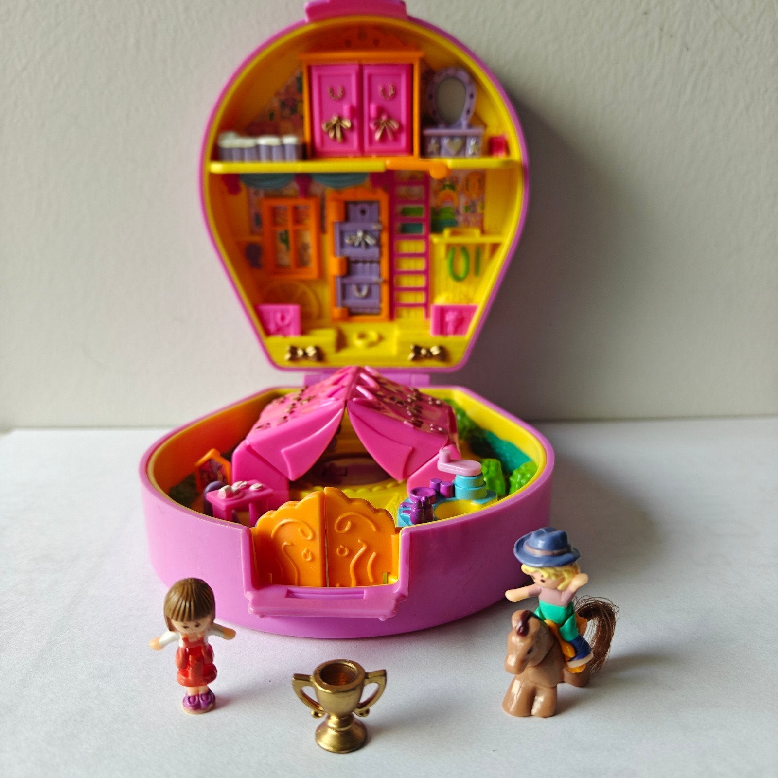 Pony ridin' show vintage Polly Pocket avec son, Enlèvement ou Envoi, Utilisé