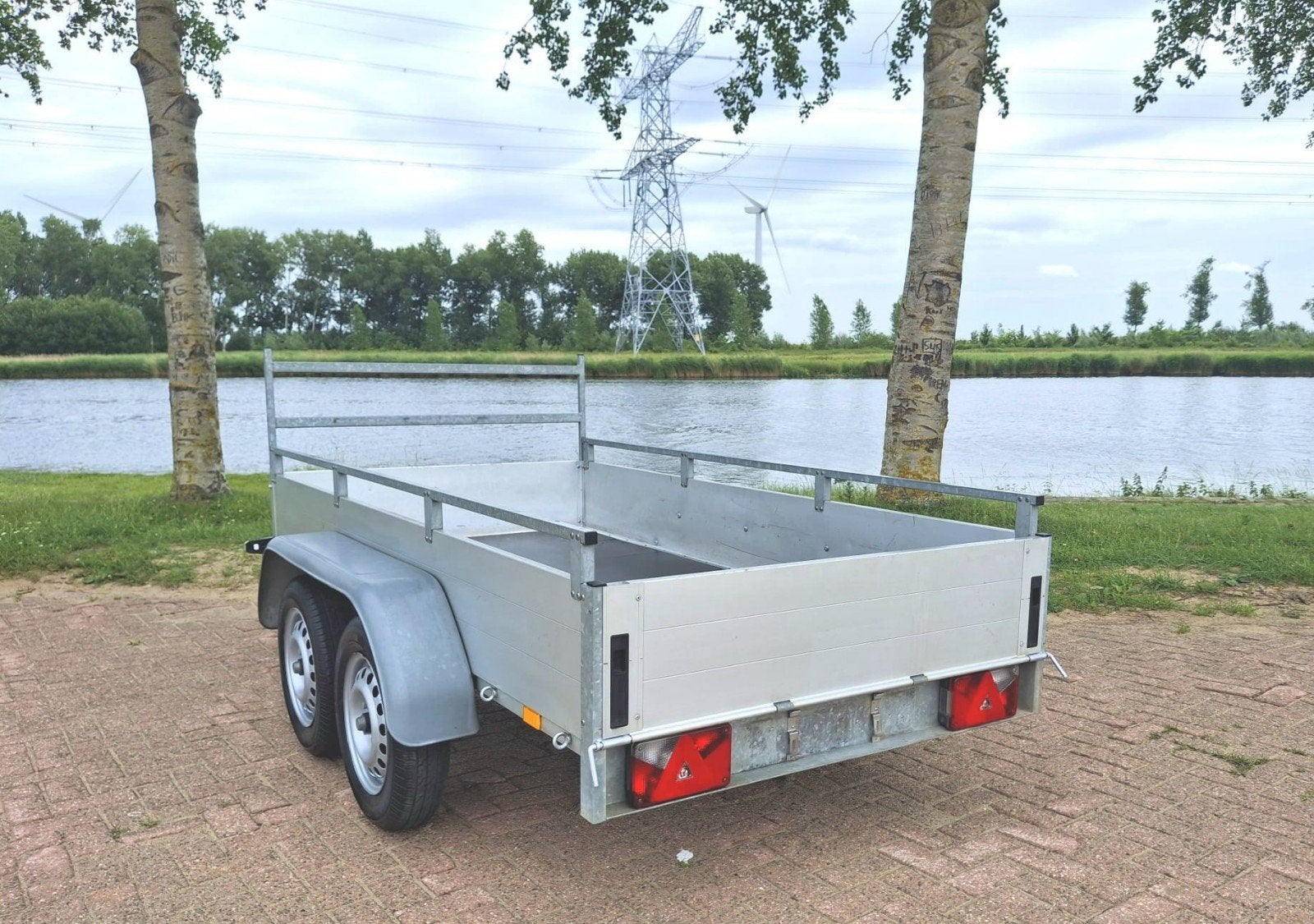 Mooie anssems aanhangwagen dubbelasser 250x125cm remork, Autos : Divers, Remorques, Enlèvement