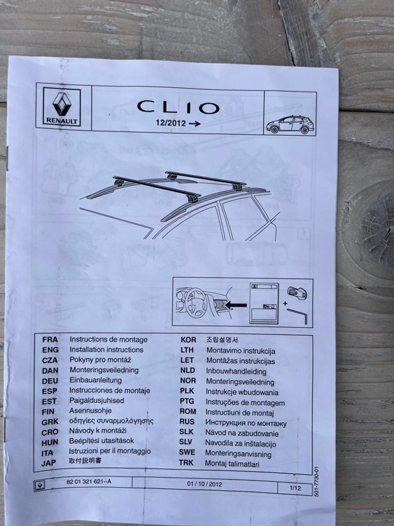 Barre de toit clio estate, Enlèvement, Utilisé