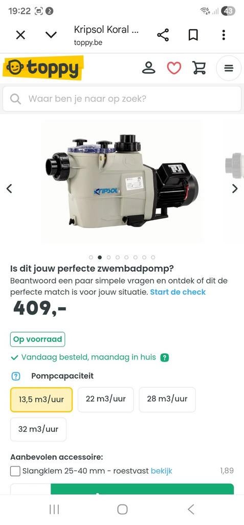 Zandfilterpomp, Tuin en Terras, Zwembad-toebehoren, Ophalen