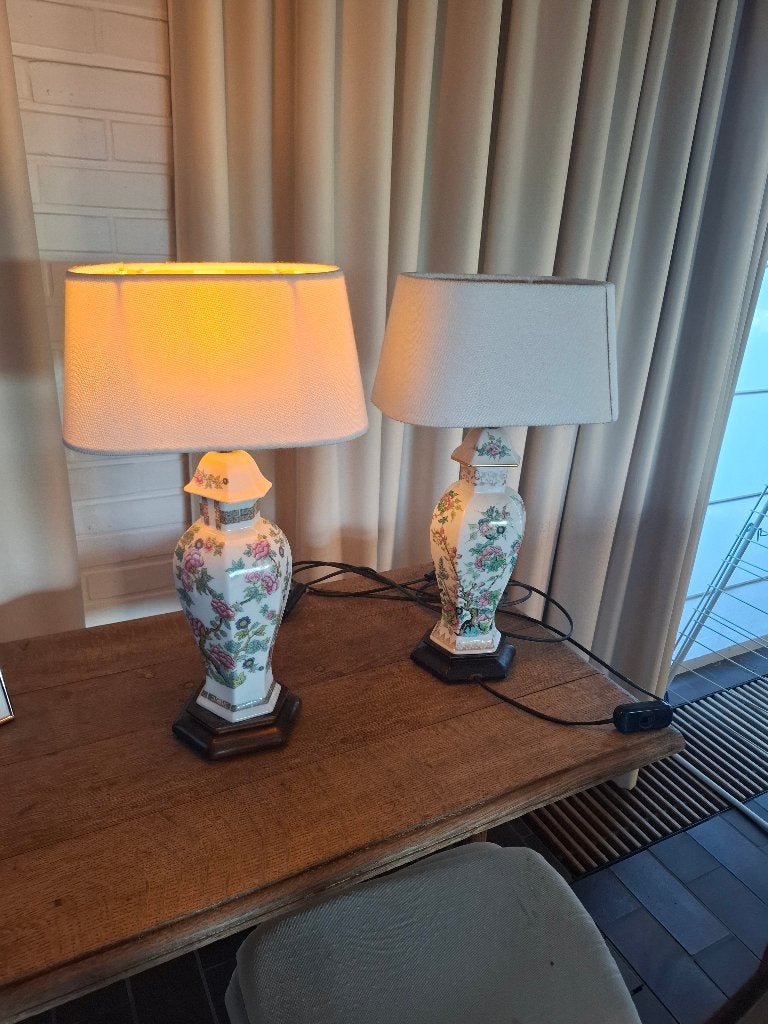 Vintage lampadaire, Vintage, Comme neuf, Céramique, Avec interrupteur
