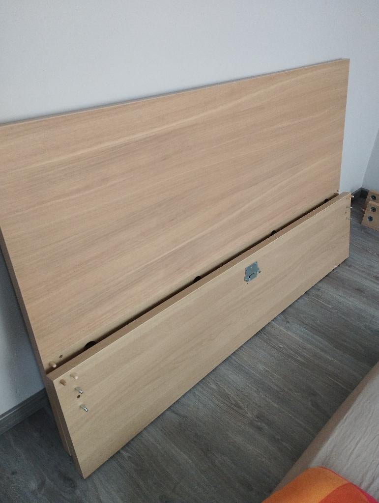Lit ikea Malm 160x200, Beige, Comme neuf, Enlèvement, 180 cm