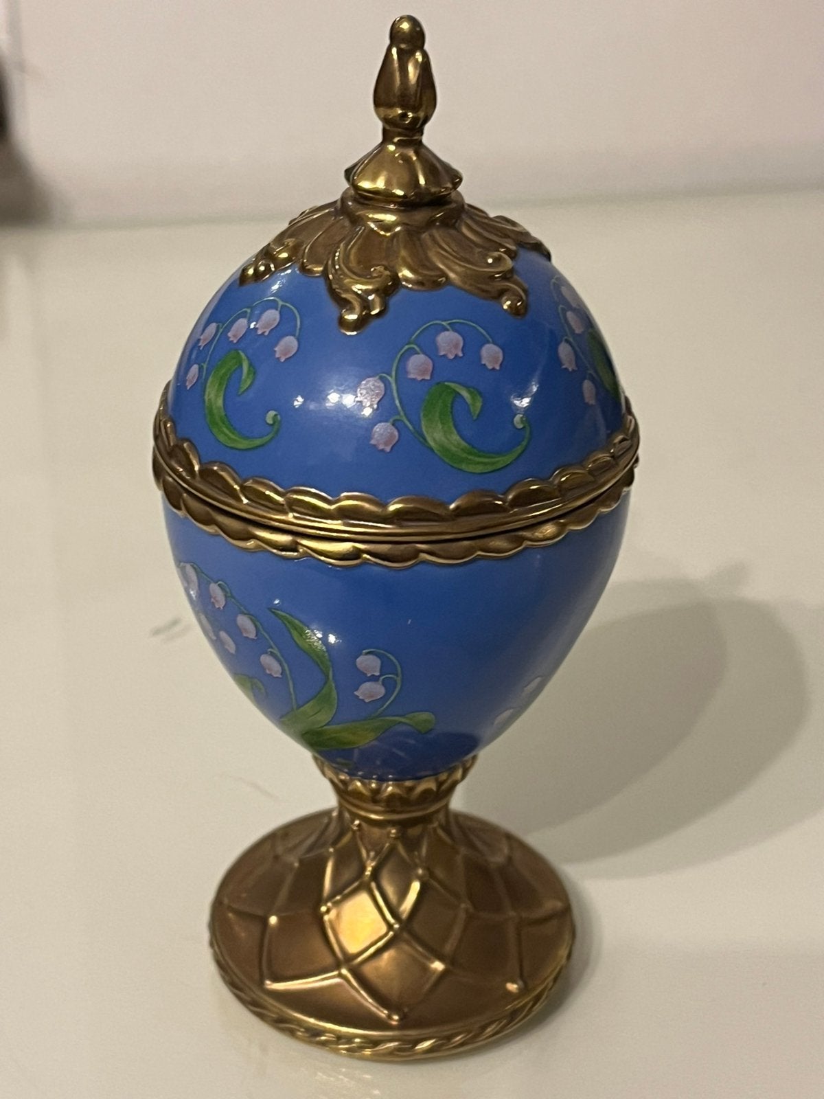 Œuf Musical Fabergé "Le Muguet" - Franklin Mint Tchaïkovski, Antiquités & Art, Enlèvement ou Envoi