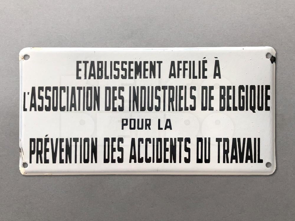 Geëmailleerde plaat · Preventie van arbeidsongevallen, Ophalen of Verzenden, Gebruikt