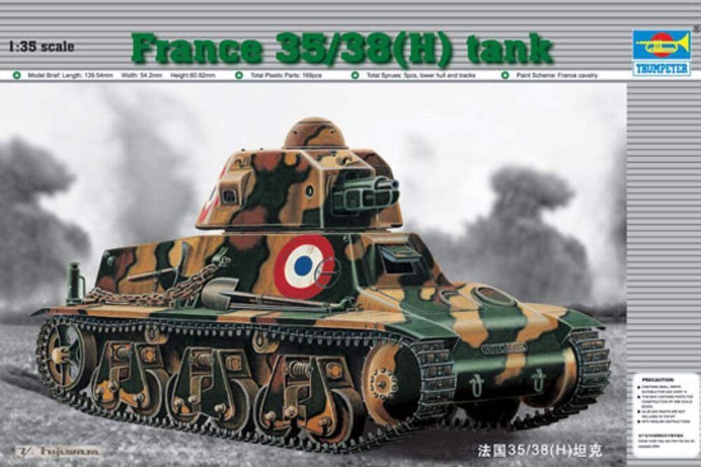 TRUMPETER 00351 FRANCE 35/38(H) TANK SA 18 37MM GUN 1/35, Hobby & Loisirs créatifs, Modélisme | Voitures & Véhicules, Neuf, Autres marques