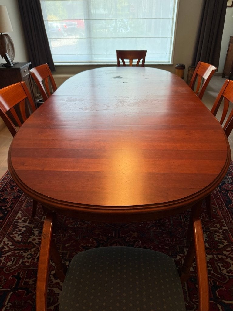 Grande table à manger ovale avec chaises, 100 à 150 cm, Enlèvement, Utilisé, Ovale