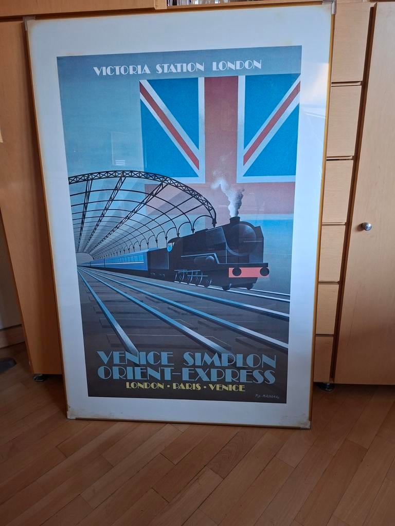 Affiche encadrée train Orient-Express London '81Fix Masseau
