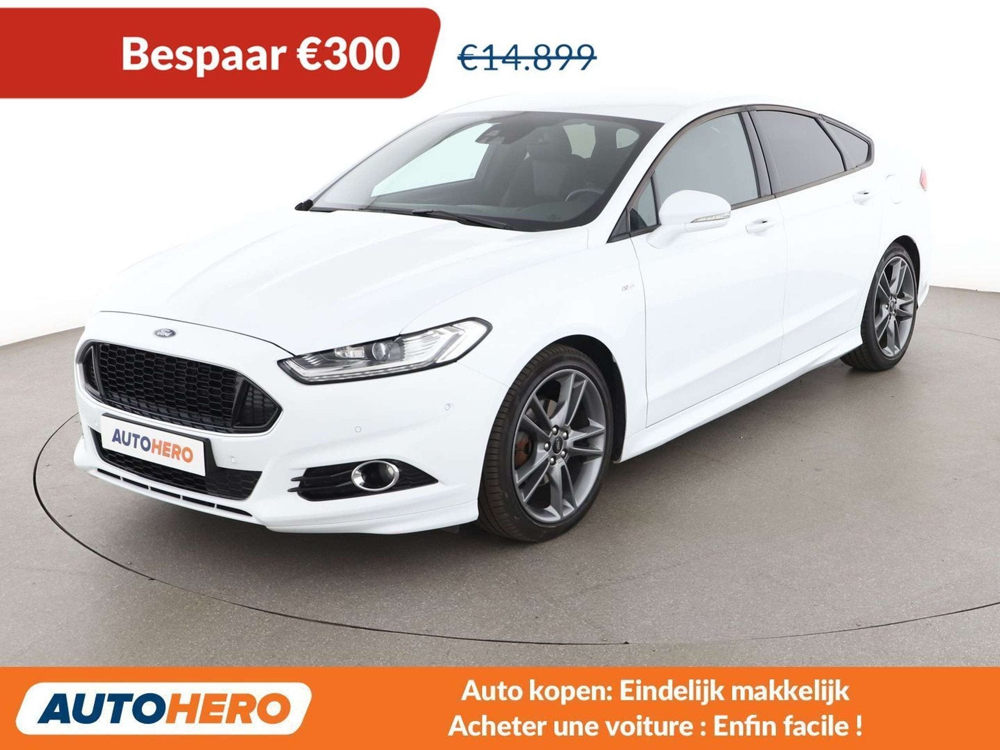Ford Mondeo 2.0 TDCi ST-Line (bj 2019, automaat), Auto's, Mondeo, 164 g/km, Alcantara, Wit