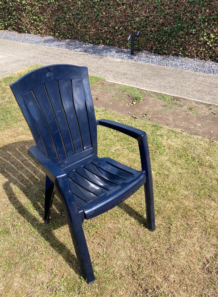 Blokstoel jardin santorini, Ophalen, Zo goed als nieuw, Stapelbaar