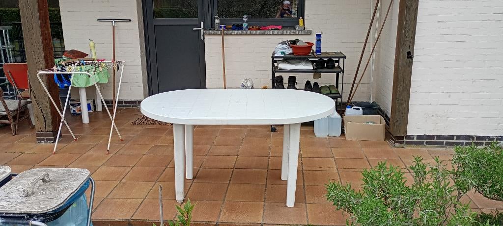 Tuintafel, Ophalen, Gebruikt, Ovaal, Plastic