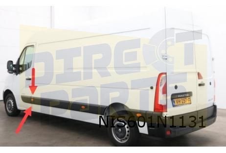 Nissan/Renault/Opel stootlijst zijwand achter Links (voor he, Nissan, -, Verzenden, -