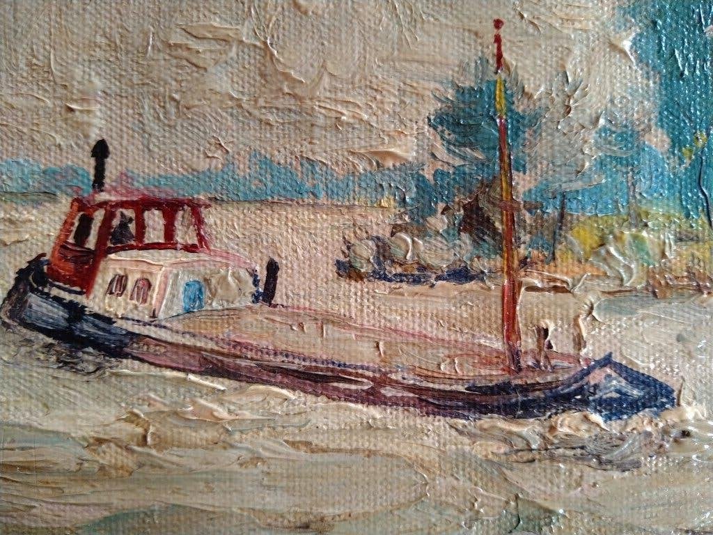 leon tamenne, Maritiem / water, Doek, Expressionistisch, Ophalen of Verzenden