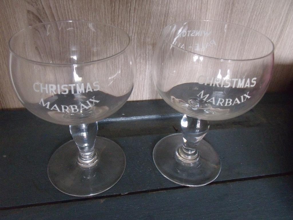 2 verres brasserie Marbaix collection = 5€ le lot, Verzamelen, Ophalen, Zo goed als nieuw, Borrel- of Shotglas