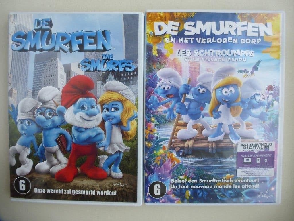 2 x   DE SMURFEN dvd, Europees, Animatie, Ophalen of Verzenden, Zo goed als nieuw