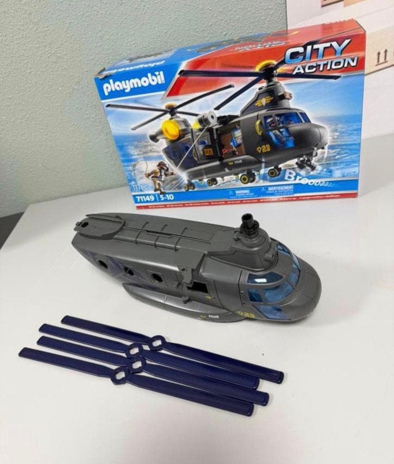 Playmobil 71149 Carrosserie d'hélicoptère séparé City Action, Enlèvement ou Envoi, Comme neuf, City action, Pièces détachées