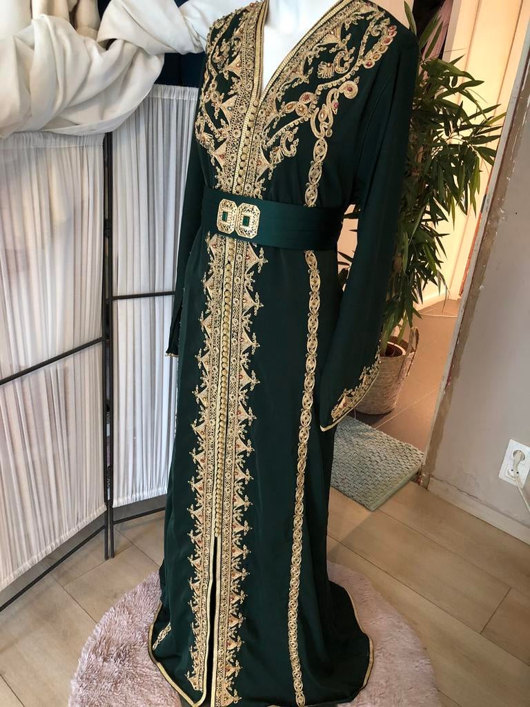 Kaftan femme / taille 38/46cm, Kleding | Dames, Gelegenheidskleding, Ophalen of Verzenden, Nieuw, Groen