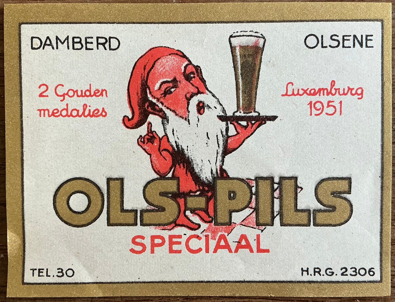 Oud etiket OLS-PILS/BR.DAMBERD/OLSENE, Ophalen of Verzenden, Zo goed als nieuw, Overige typen, Overige merken