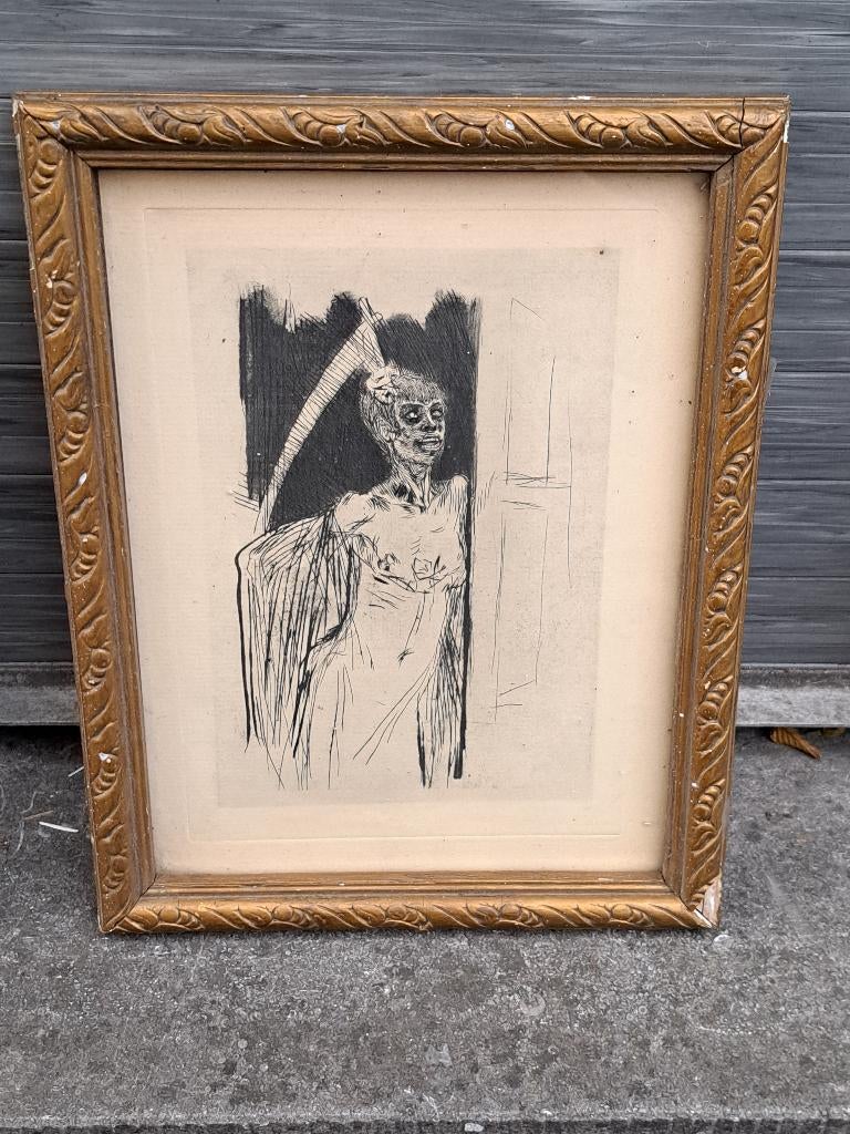 Gravure morts syphilitica de felicien rops, Enlèvement ou Envoi, Gravure