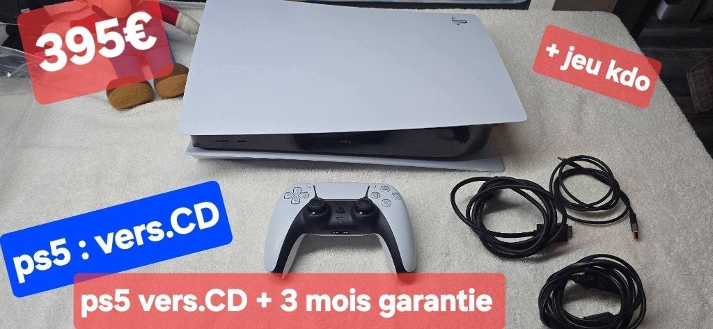 CONSOLE PS5 '' VERS.CD ''(825 GB)+ JEU + MANETTE + GARANTIE, Consoles de jeu & Jeux vidéo, Enlèvement ou Envoi, Comme neuf