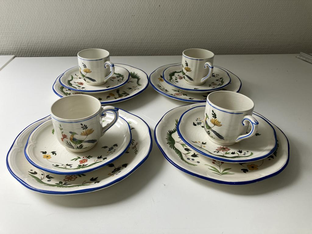 Gien France "Oiseaux de Paradis" 12 delig servies, Ophalen of Verzenden