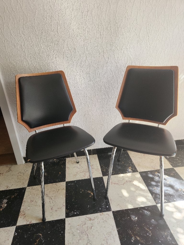 Eetstoelen vintage, Huis en Inrichting, Stoelen, Ophalen, Gebruikt, Twee, Hout