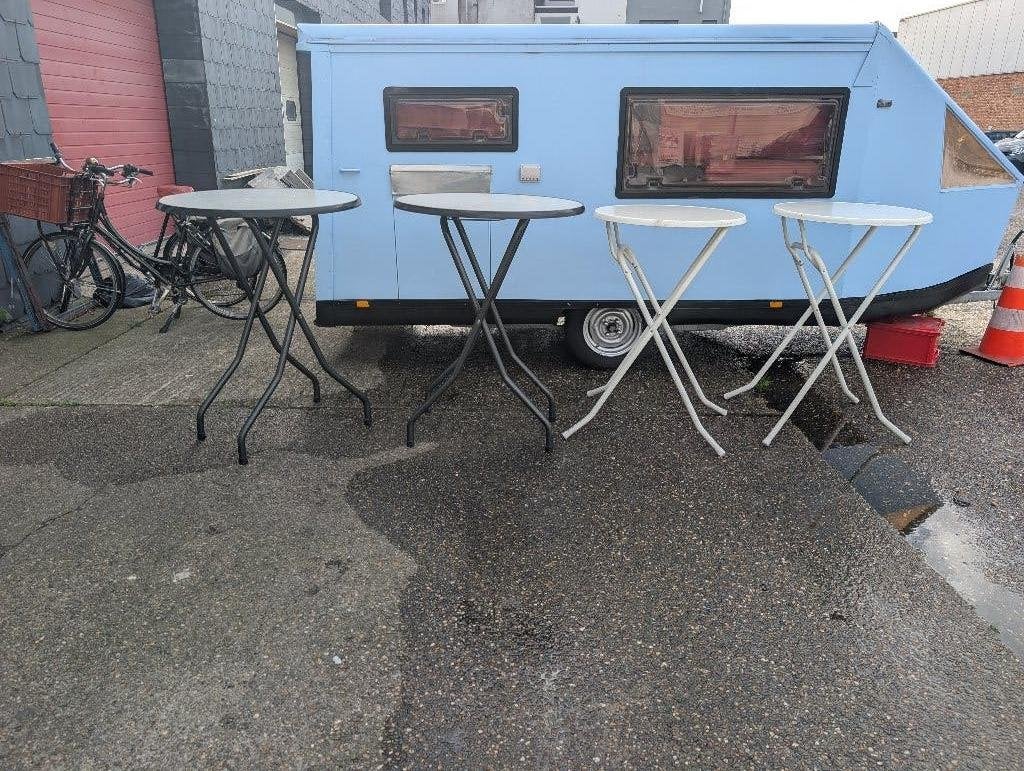 4 Statafels wit en zwart, Enlèvement, Utilisé