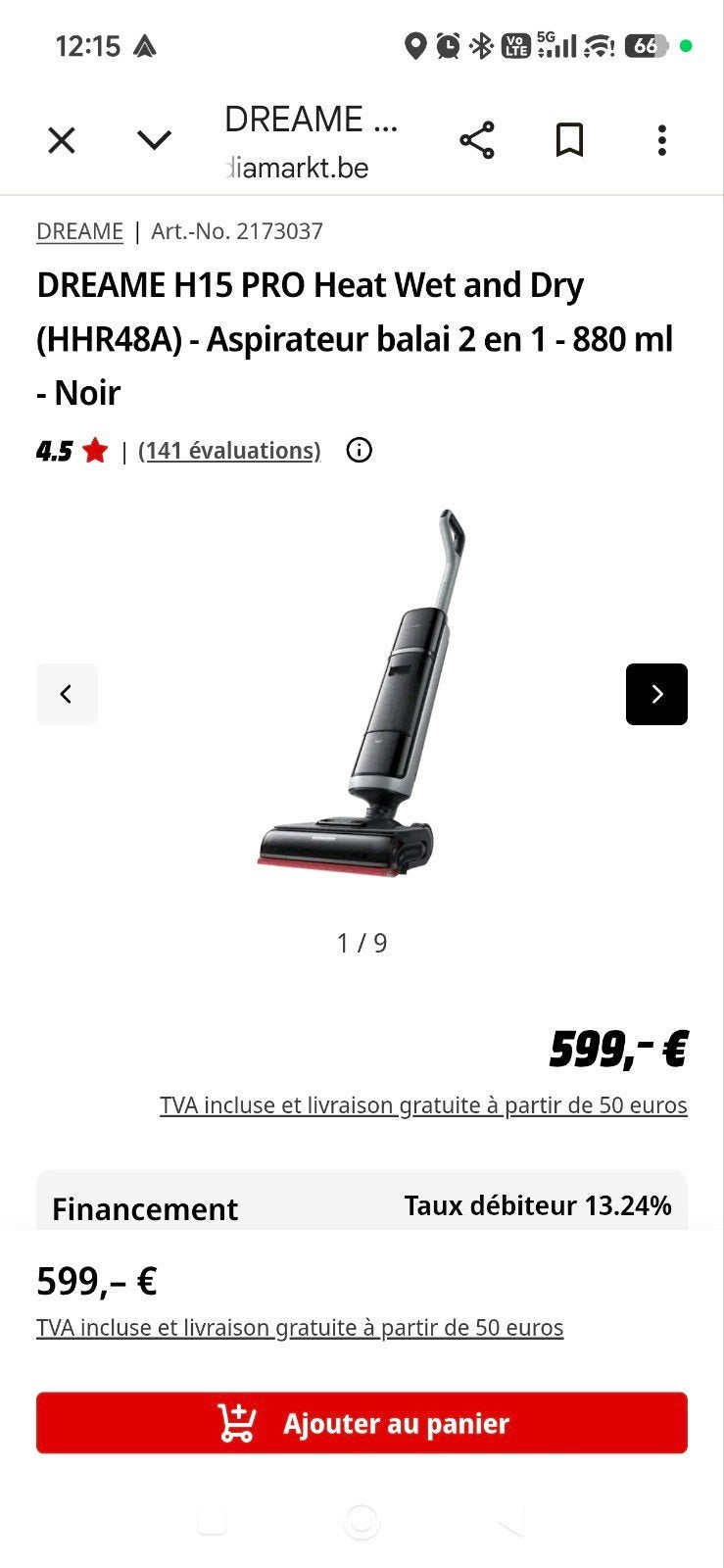 DREAME H15 PRO Heat Wet and Dry, Electroménager, Neuf, Dreame, Réservoir, Enlèvement