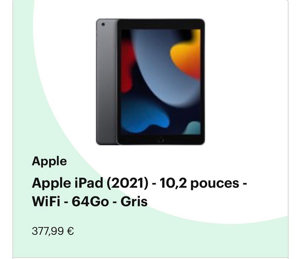 Ipad (2021), Gris, Enlèvement ou Envoi, Apple iPad, 10 pouces