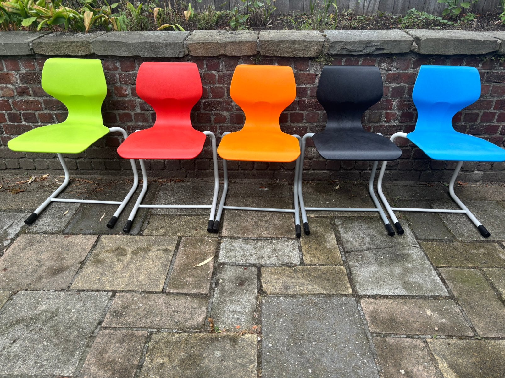 5 retrolook stoelen (verschillende kleuren), Autres couleurs, Comme neuf, Synthétique, Enlèvement
