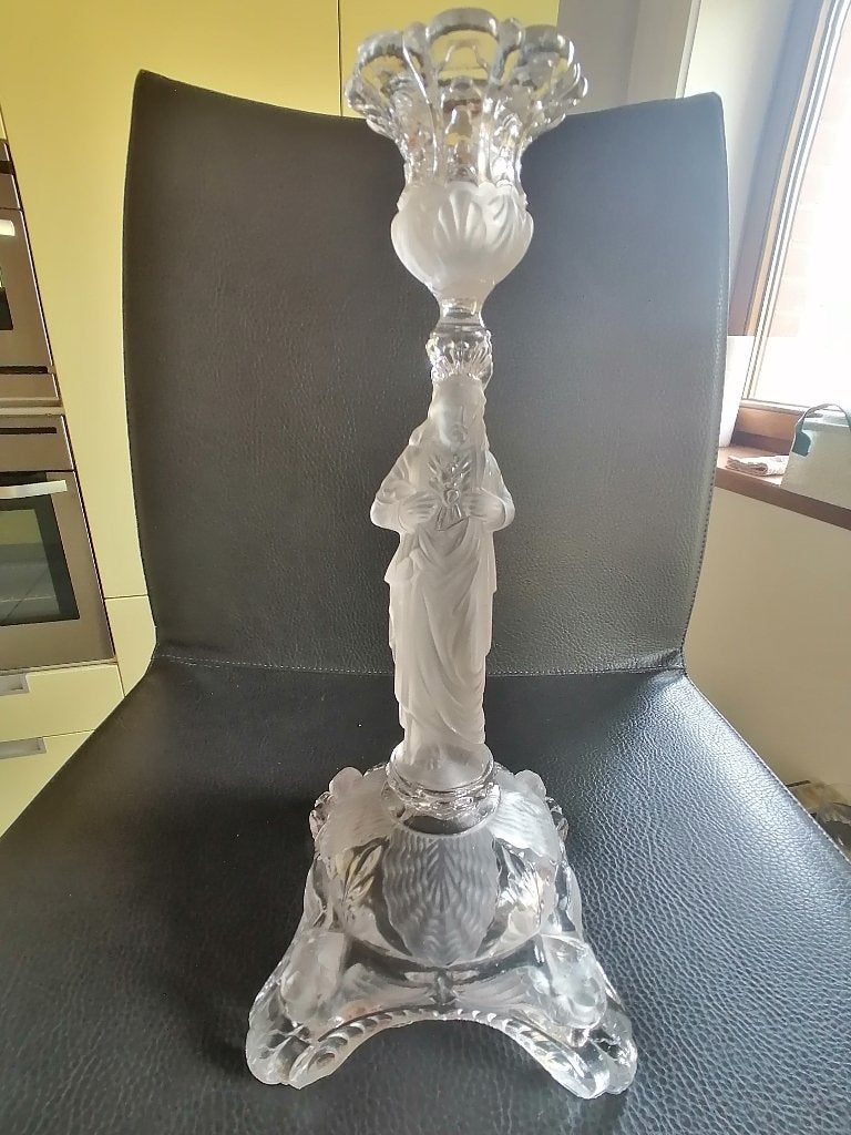paire de bougeoirs, Enlèvement, Comme neuf, Verre, 30 cm